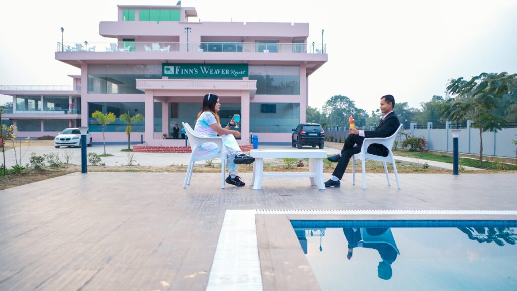 Panoramic shot of travelers engaging in a cultural festival.